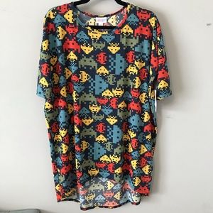 NWT LuLaRoe Space Invaders Irma Tunic Top